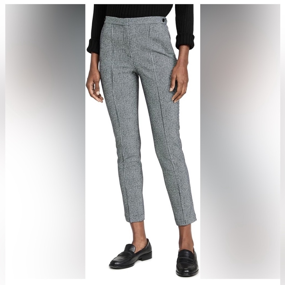 Theory houndstooth waist tab pleated crop trouser pants 12